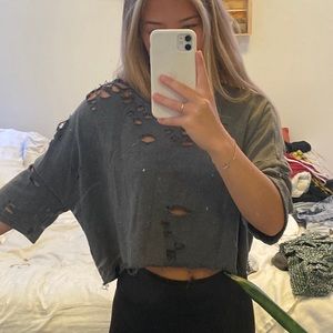 hole-y oversized t-shirt